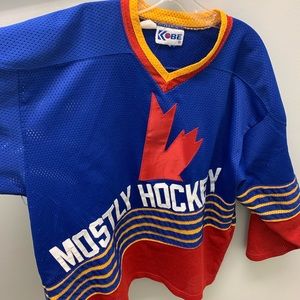 GREAT CONDITION unisex “Mostly Hockey” Hockey Jersey. Size is XL